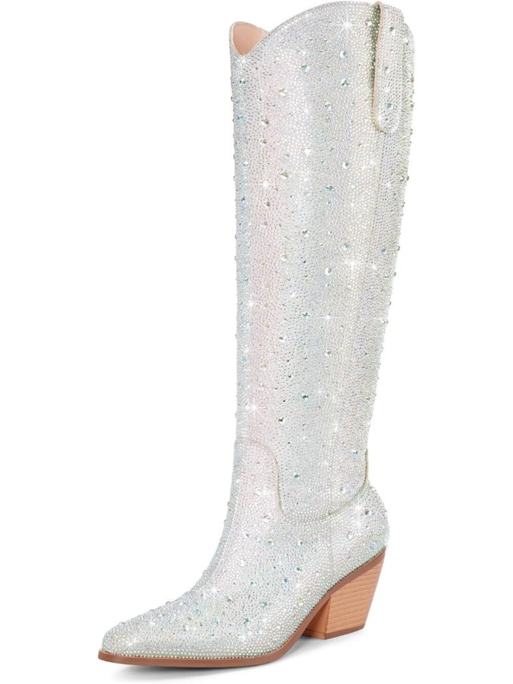 Women High Multicolor PU leather Chunky Fashion Comfortable Side Zipper Heel